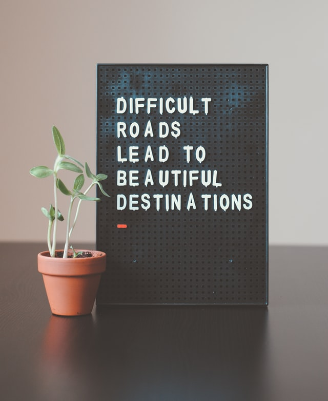 A quote written on the board