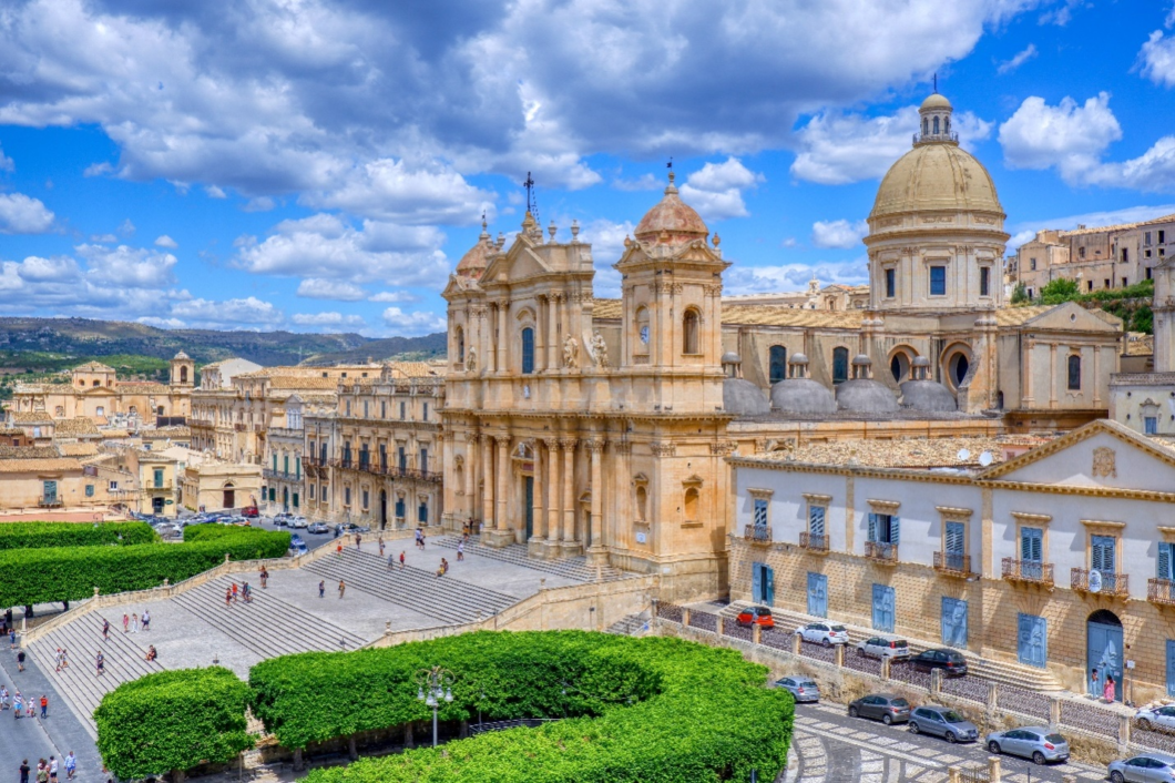 a palace made from baroque architecture in Noto