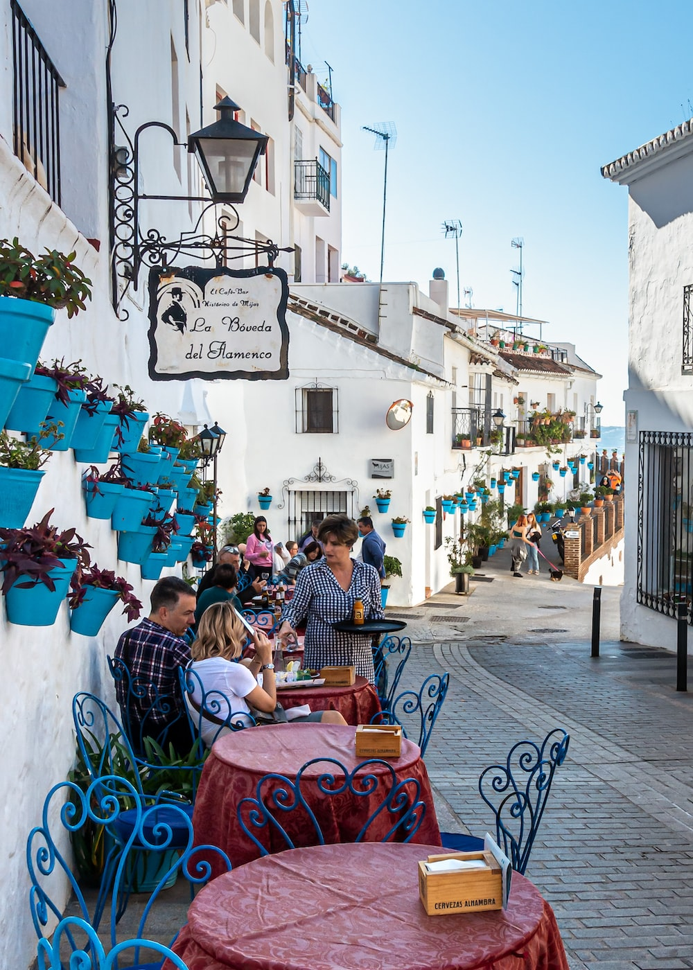 An outdoor eatery in Mijas, Spain