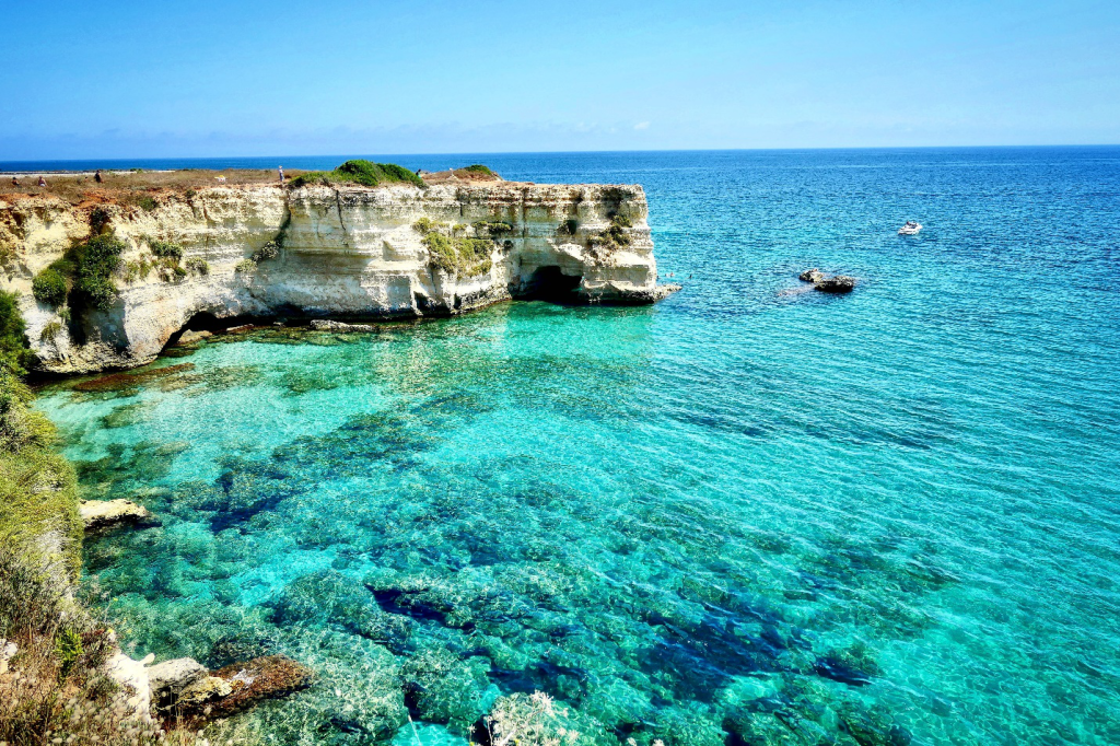 the crystal-clear waters of Torre Sant'Andrea, Melendugno in Puglia